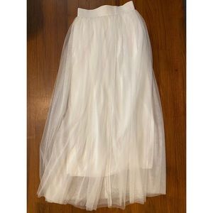 White Tulle Maxi Skirt